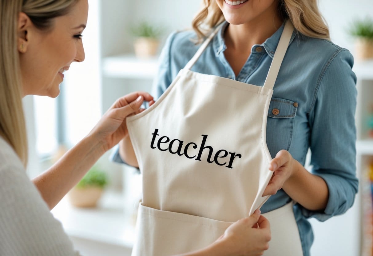 Give the educator a personal apron with a name as a gift